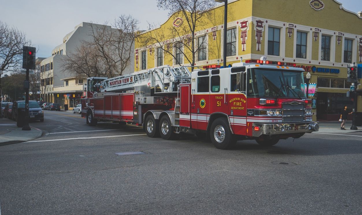 red fire truck emergency