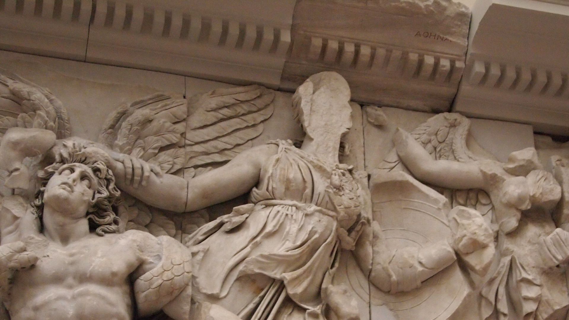 File:Athena and Nike fight Alkyoneus, Gaia rises up from the ground (5336871341).jpg