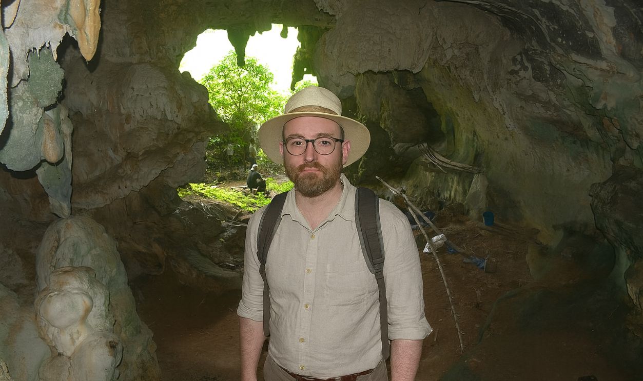 Man in Sulawesi cave