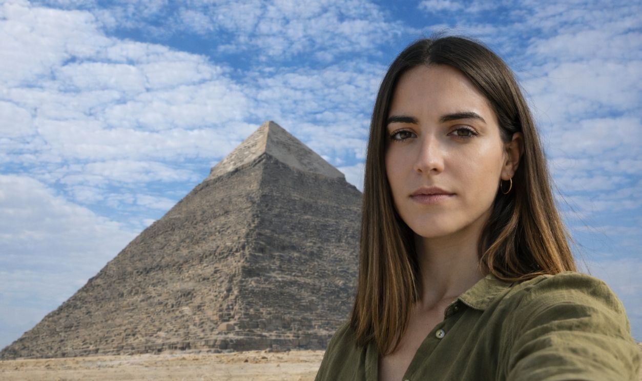 Woman near the Great Pyramid