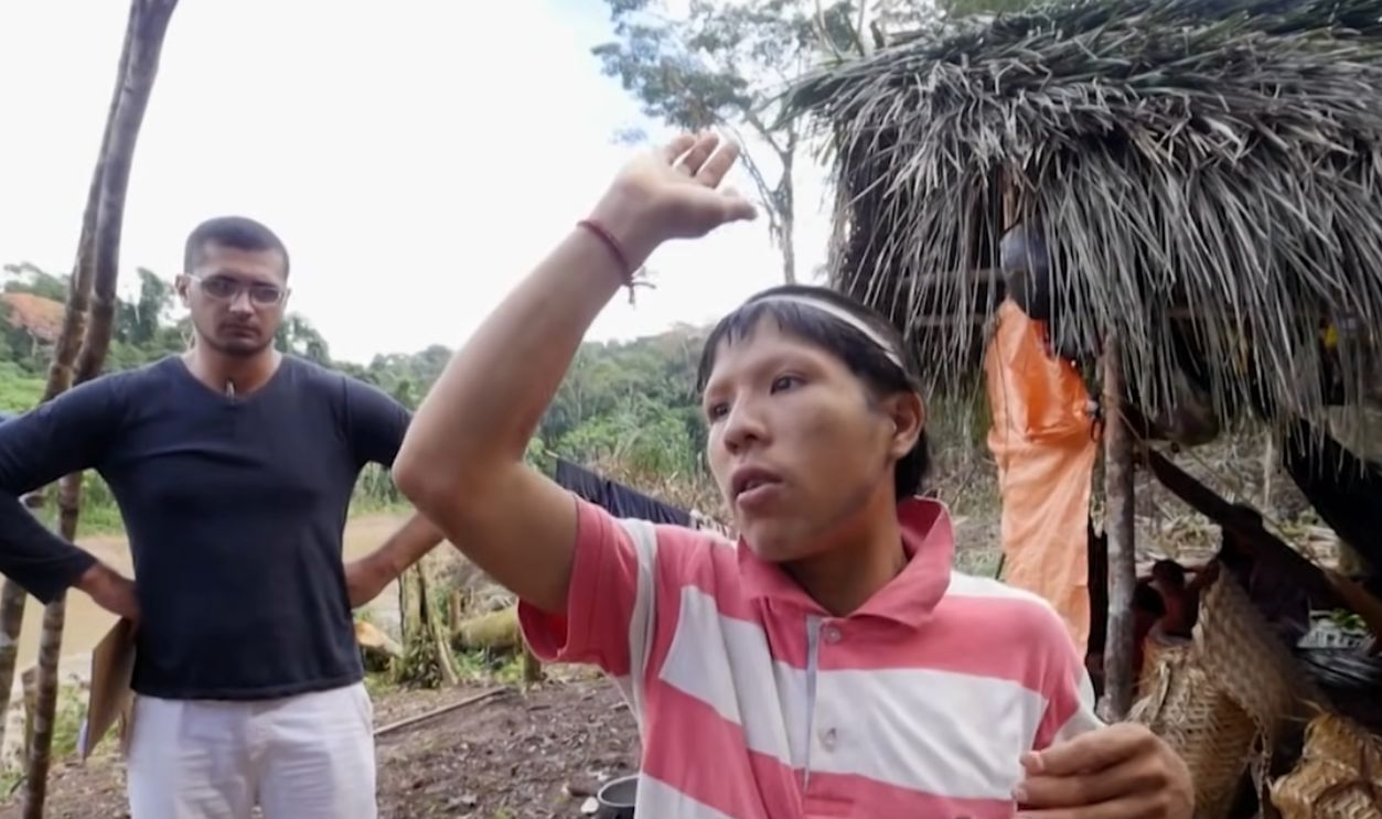 Screenshot from First Contact with An Isolated Amazonian Tribe (Absolute Documentaries, 2020)