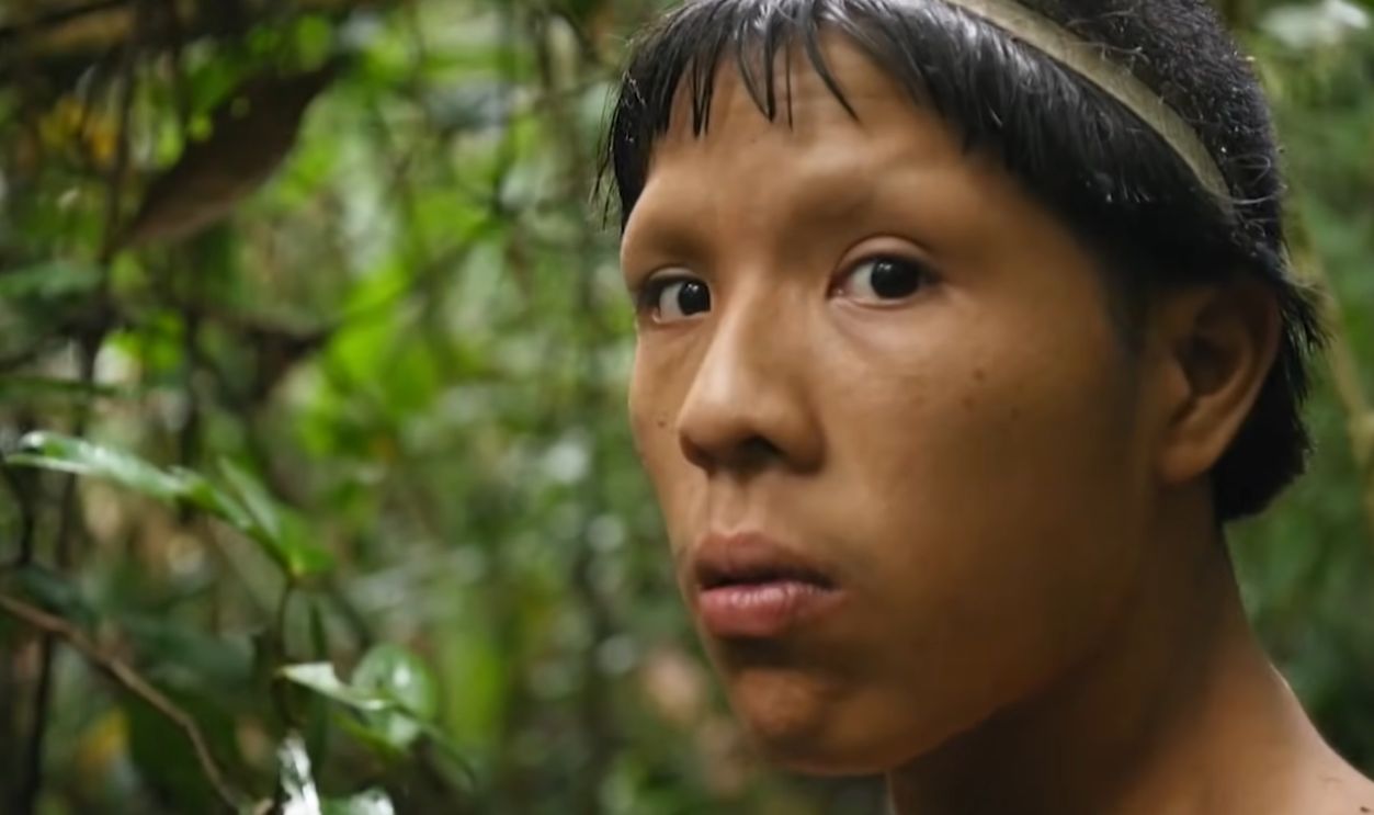 Screenshot from First Contact with An Isolated Amazonian Tribe (Absolute Documentaries, 2020)