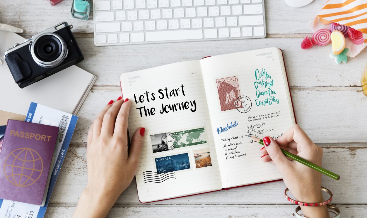 Planning traveling trip notes wanderlust