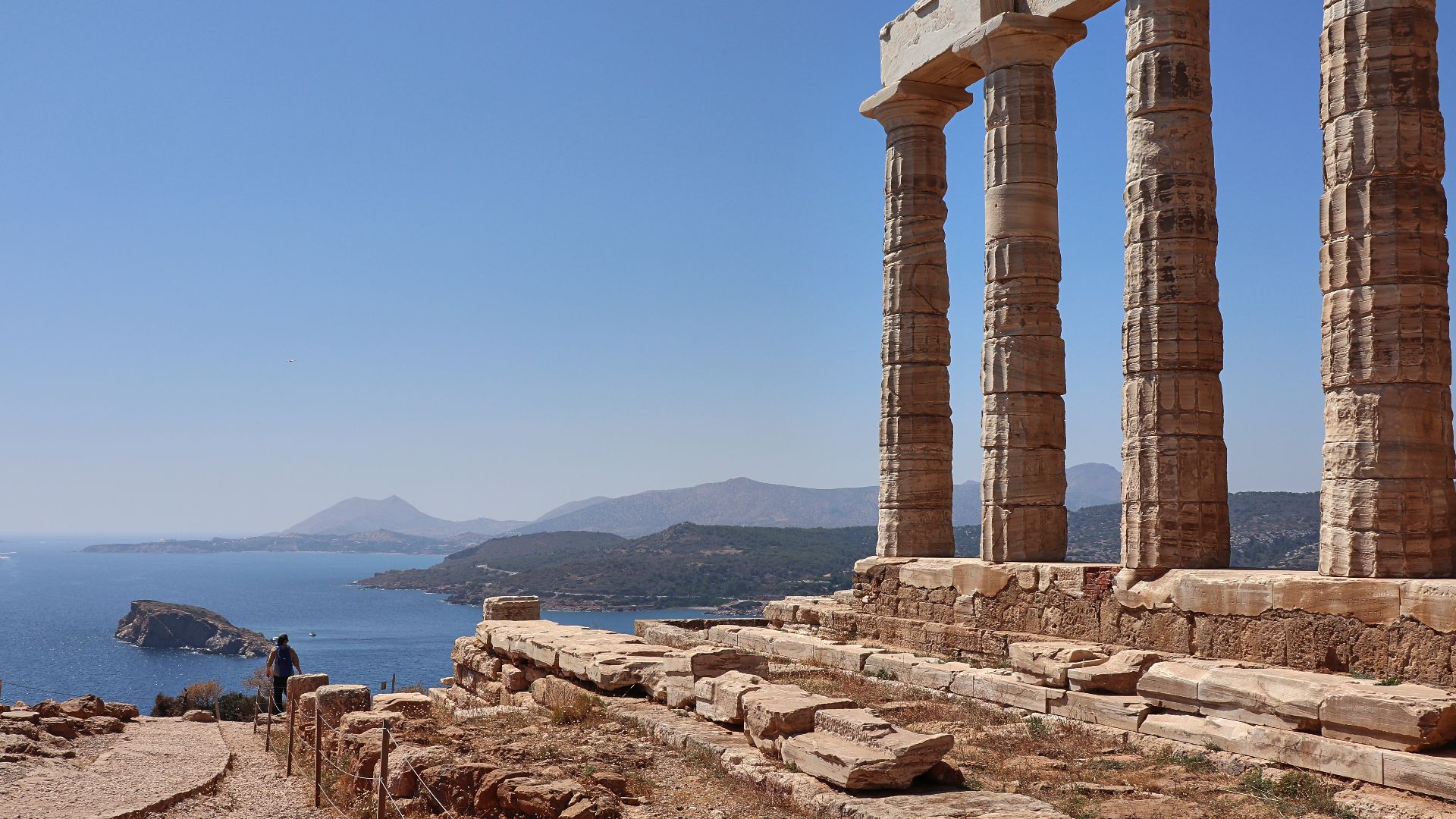 File:View of the Aegean Sea from the Temple of Poseidon at Cape Sounion on 9 June 2018.jpg