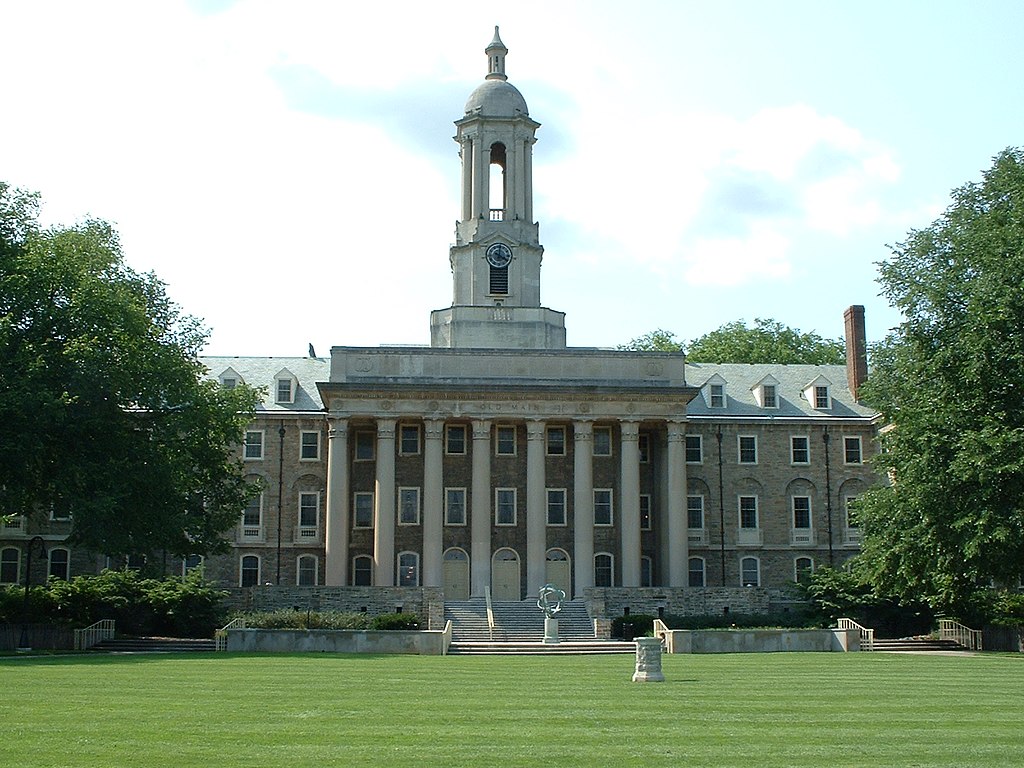 Main entrance of Old Main, at Penn State University in University Park, Pennsylvania - 2006