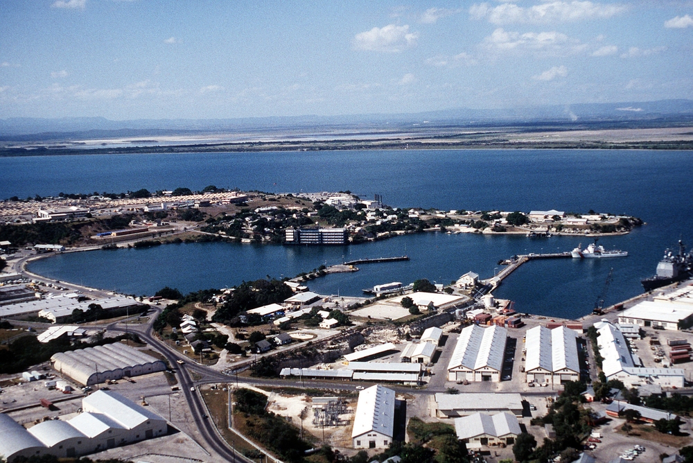 Aerial view of the U.S. Naval Station Guantanamo Bay's windward side