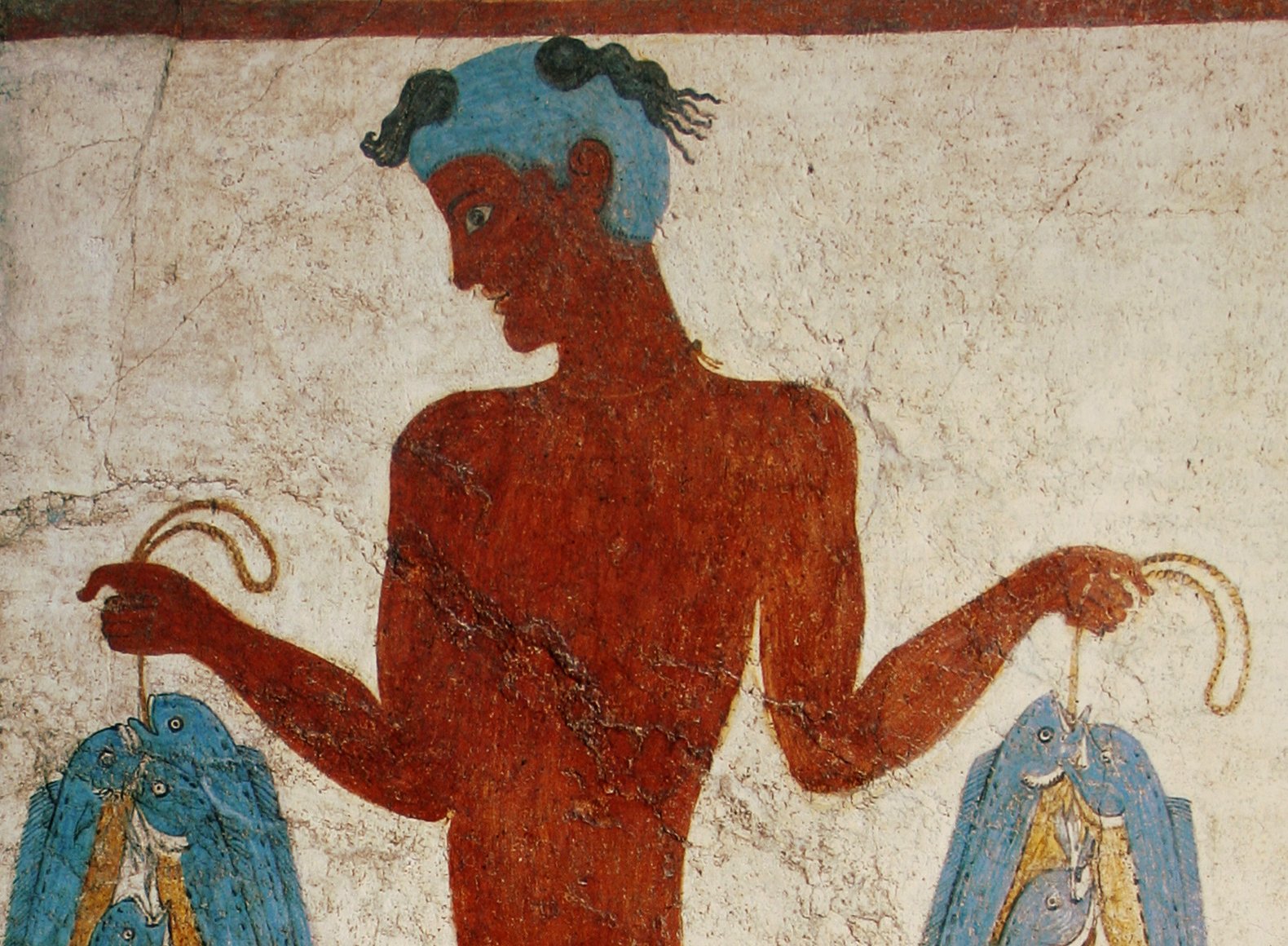 Fresco Of A Fisherman, Akrotiri, Greece