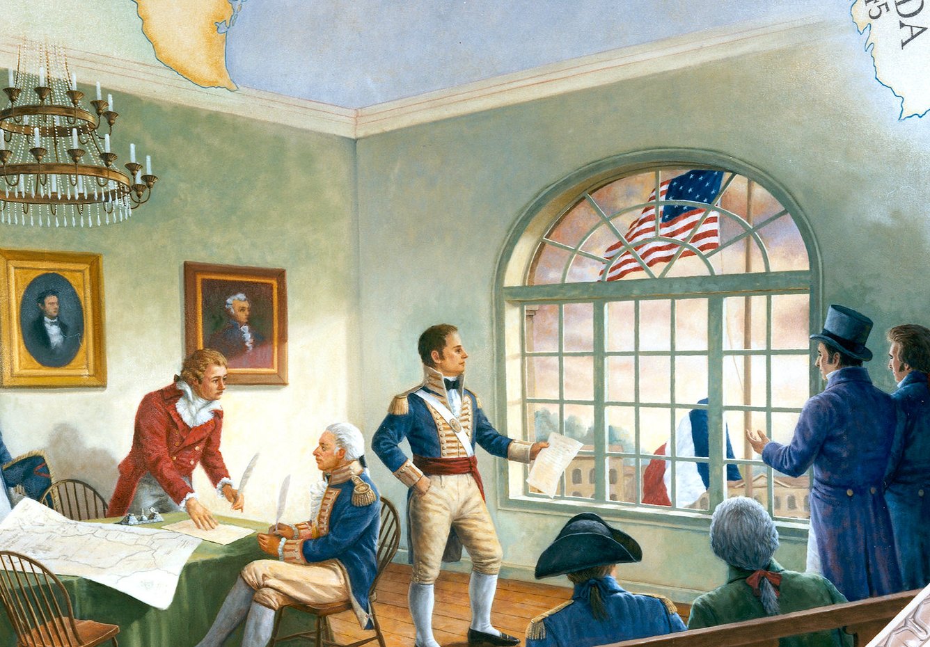 A painting of Louisiana Purchase in 1803