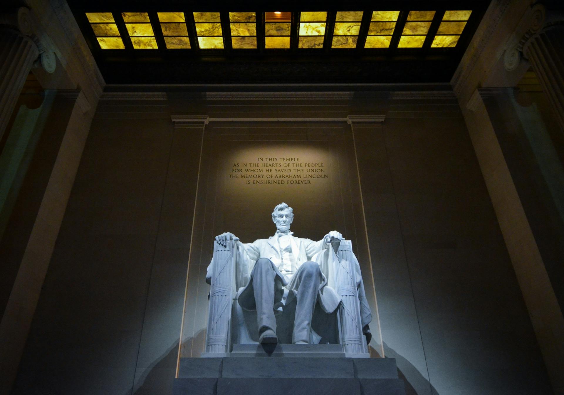 Statue of Abraham Lincoln at the Lincoln Memorial