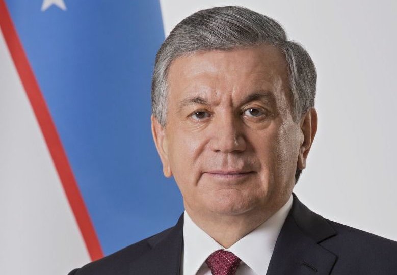 Portrait of the second President of Uzbekistan Shavkat Mirziyoyev