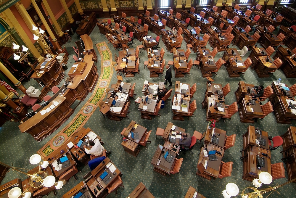 The House of Representatives chamber at the State Capitol