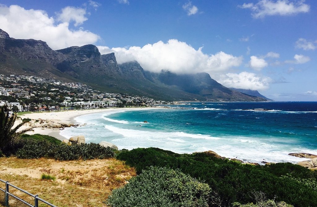A scenic view of Camps Bay in Cape Town, South Africa