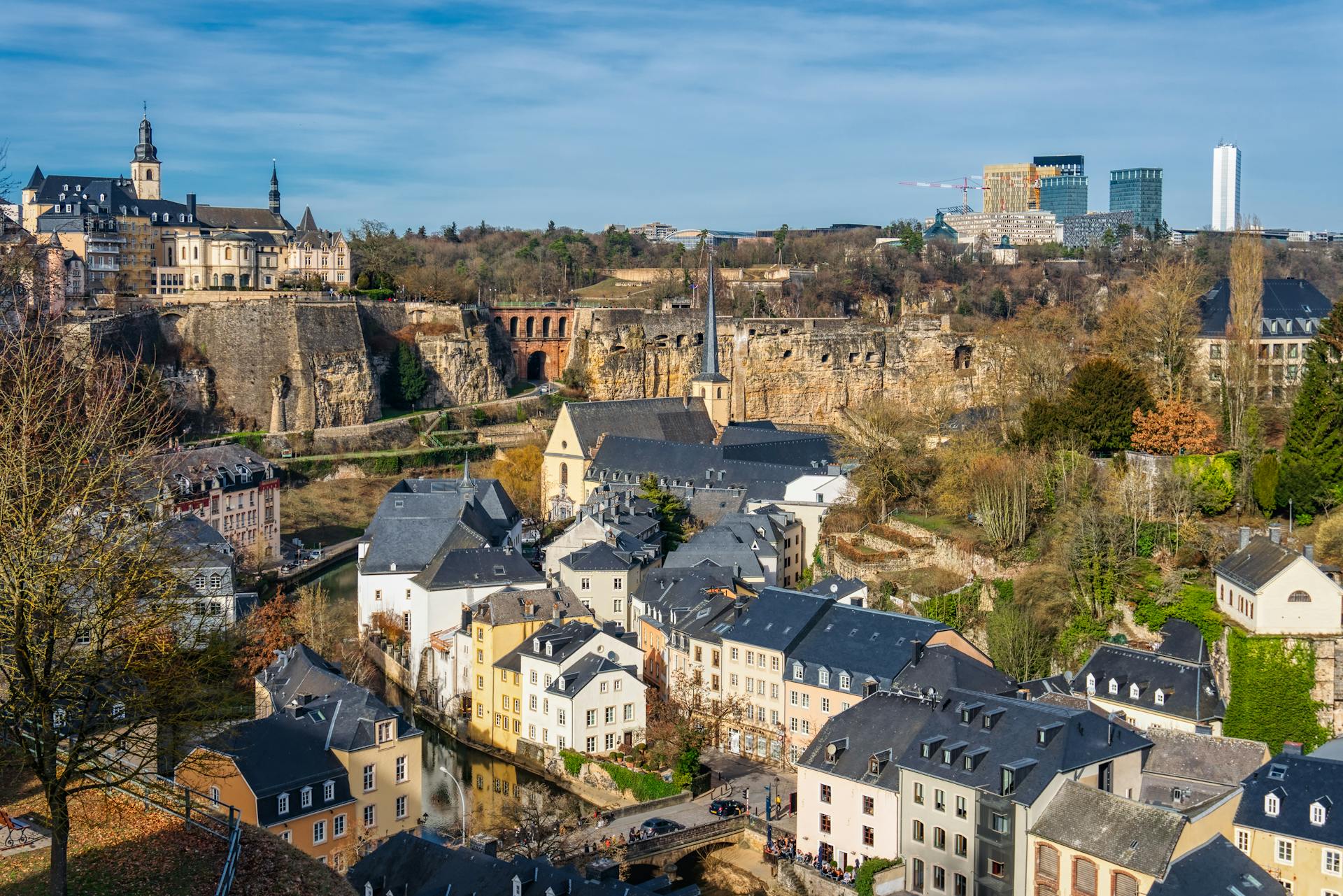 Aerial Photography of the old town of Luxembourg City