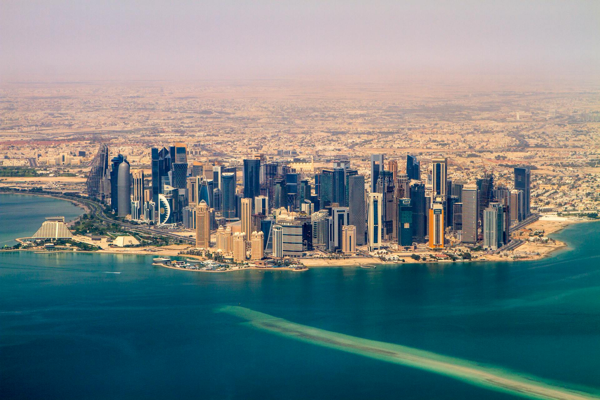 Aerial View of The Pearl Island in Doha