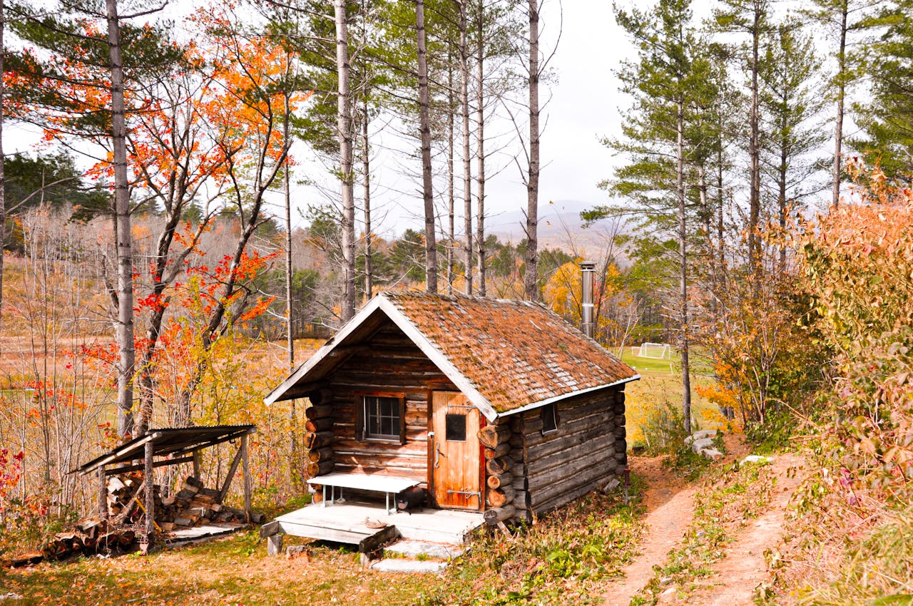 Photo Of Cabin in the woods During Daytime.
