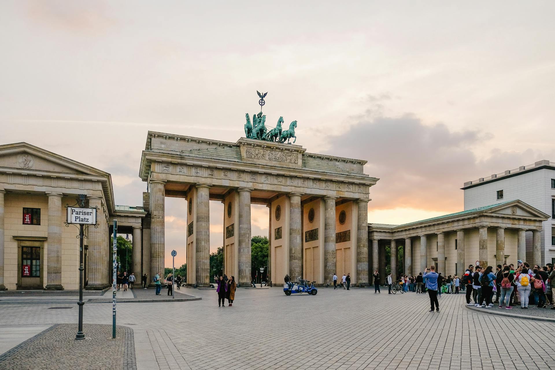 Brandenburg Gate, Berlin, Germany during sunset