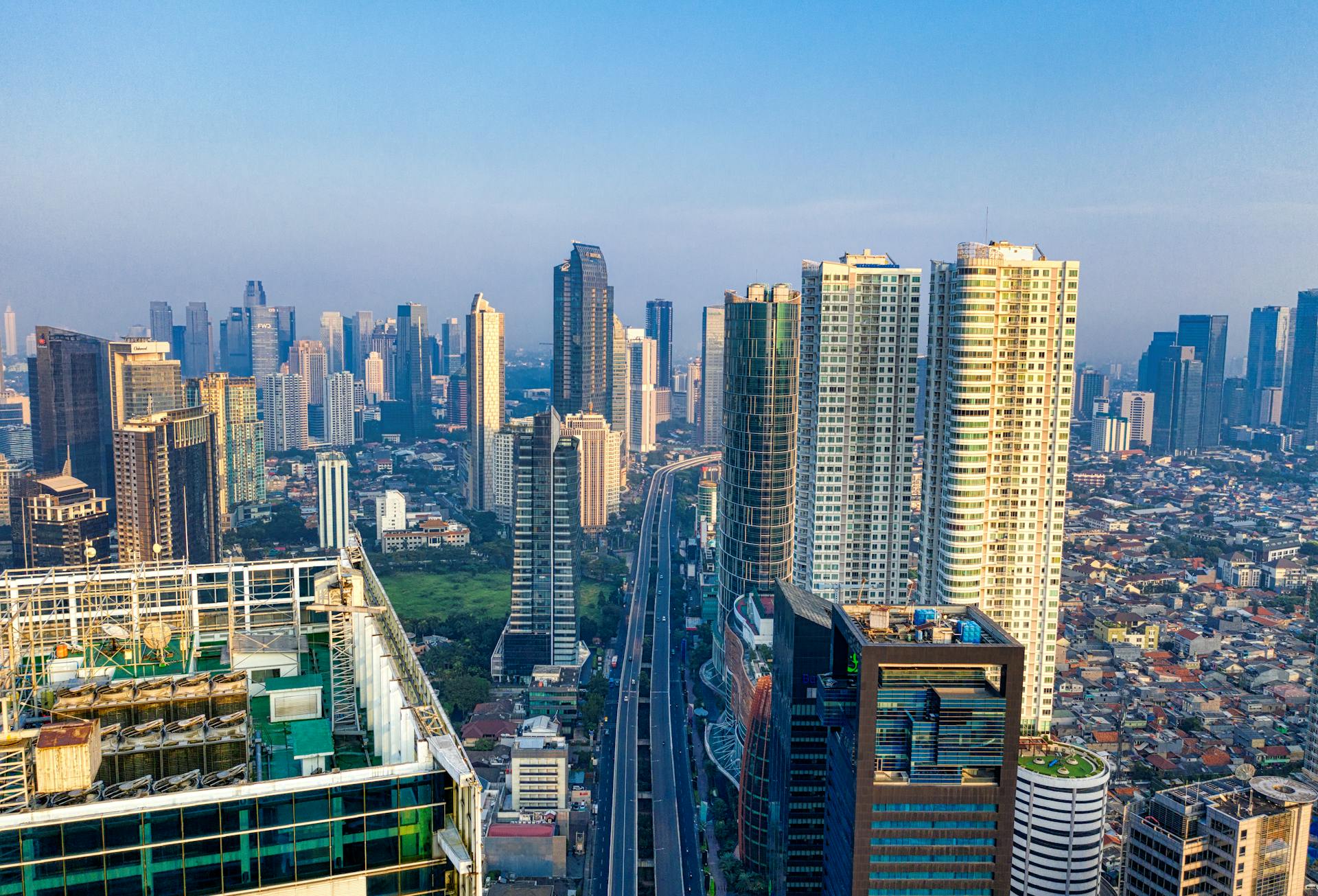 Aerial photo of skyscrapers in Jakarta, Indonesia
