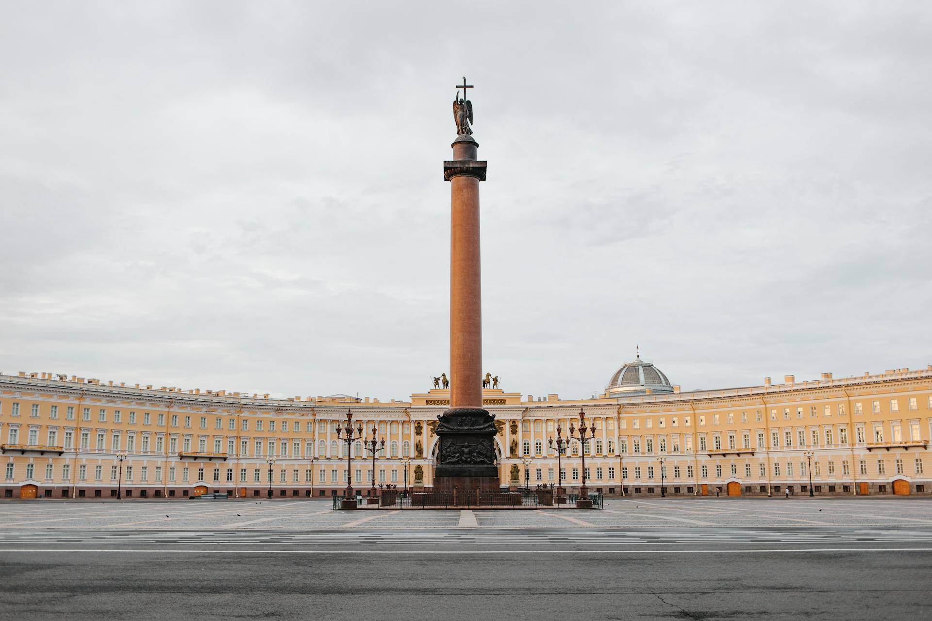 Beige Concrete Building Under White Clouds in Saint Petersburg