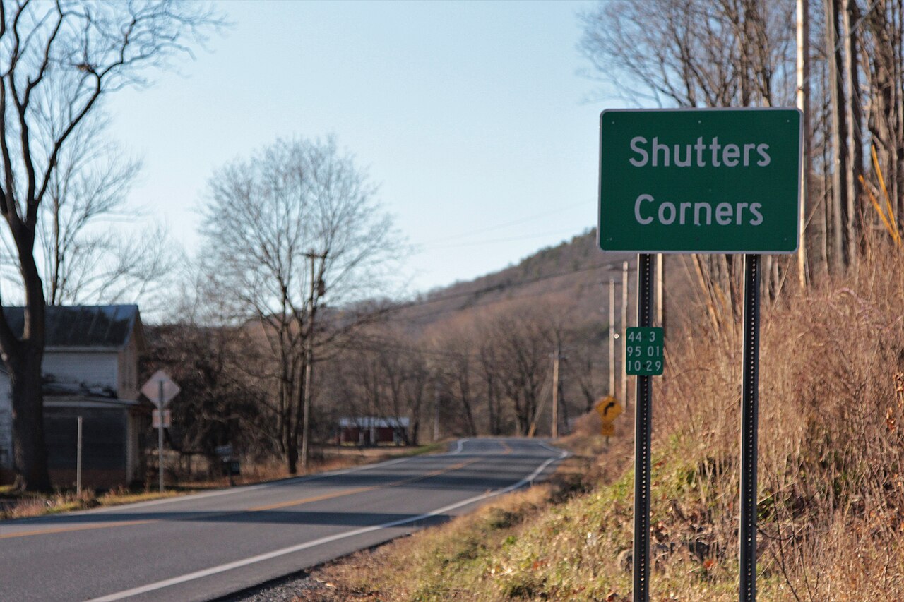 Shutters Corners (Sign), Wright, New York