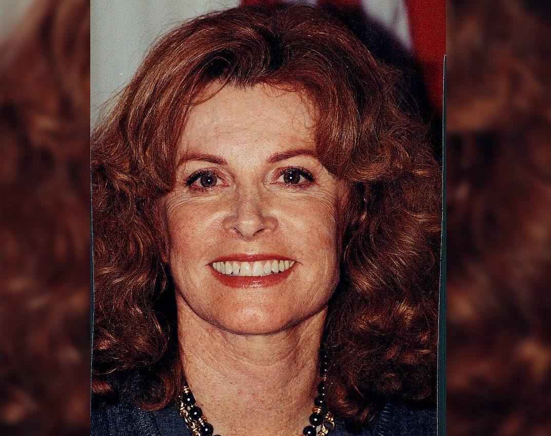 Stephanie Powers 1998  in blue sweater