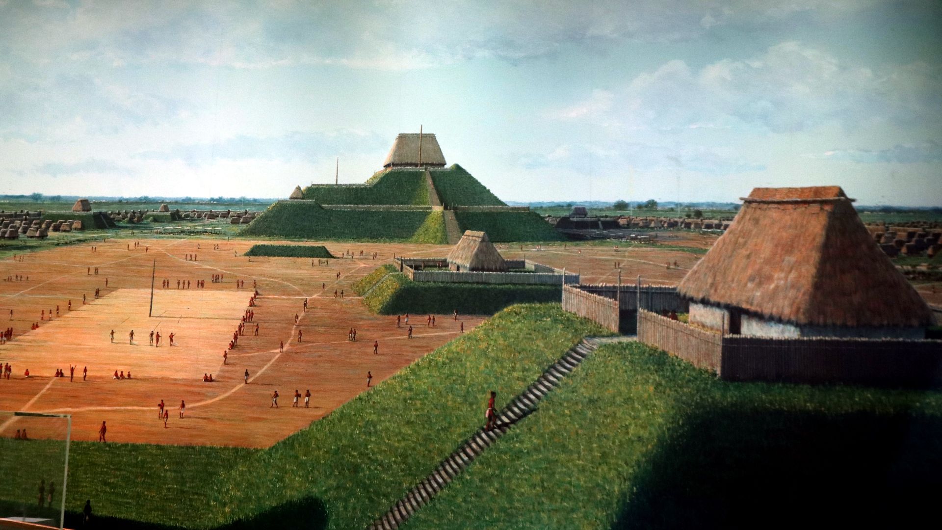 File:Cahokia Mounds -- UNESCO reconstruction.jpg