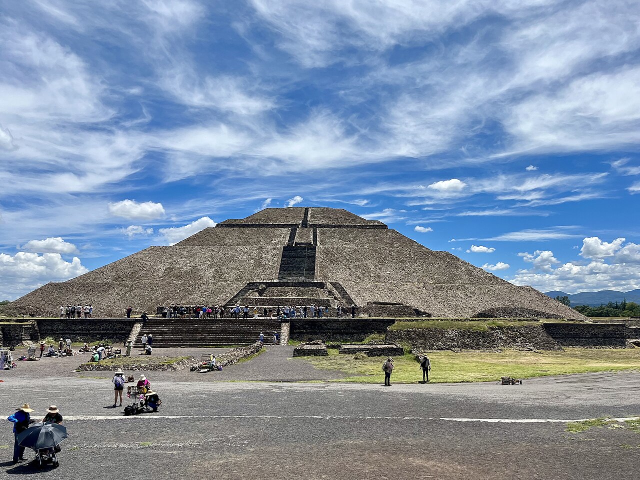 Front view of the Pyramid of the Sun in Mexico