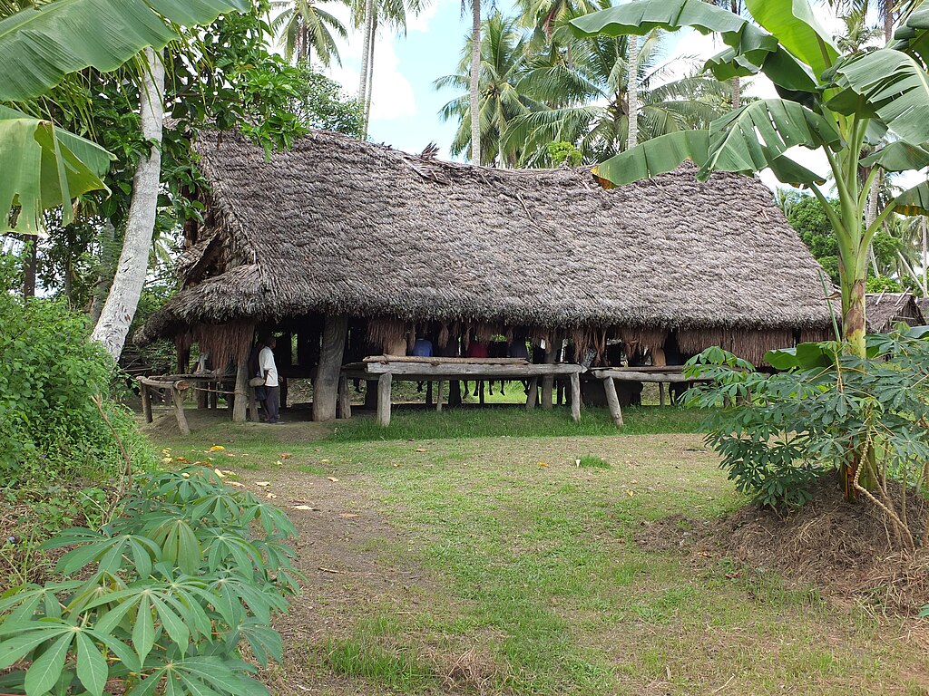 Men's house in Tambunum village, Sepik River, Papua New Guinea