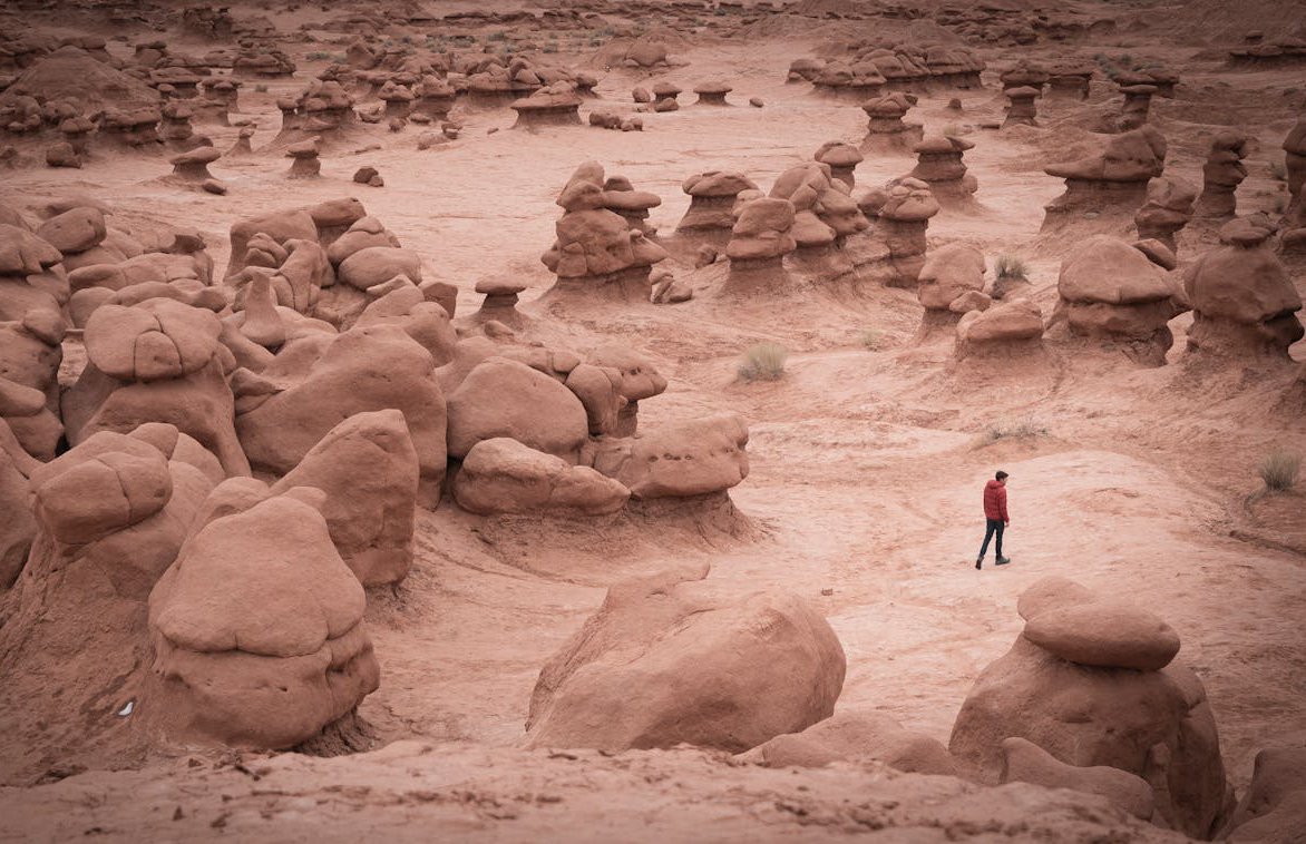 A Person at the Goblin Valley State Park