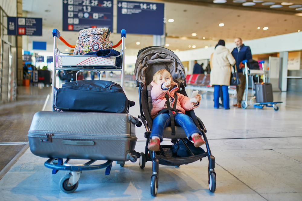baby stroller at airport