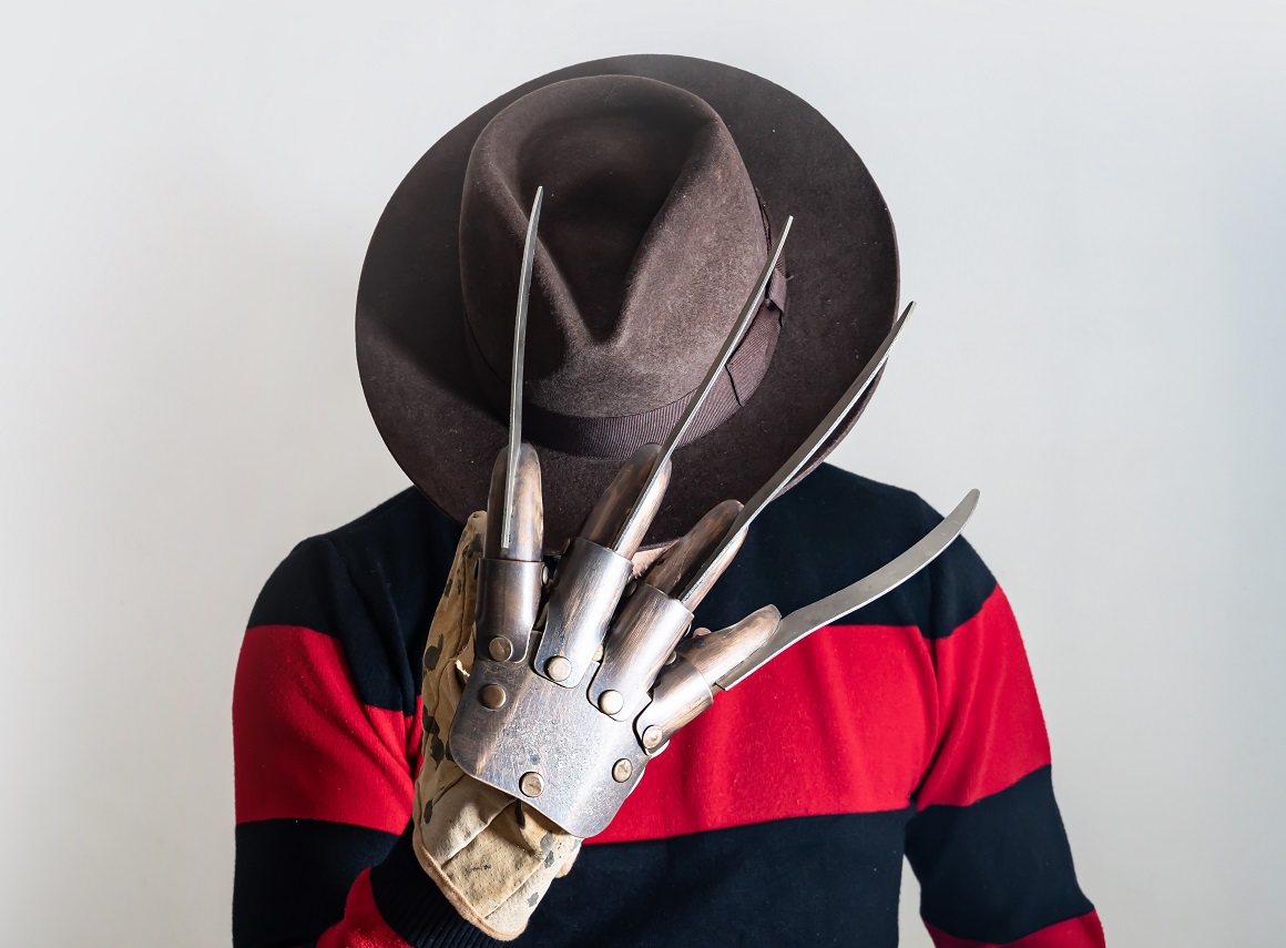 scary hand of man is like a serial killer