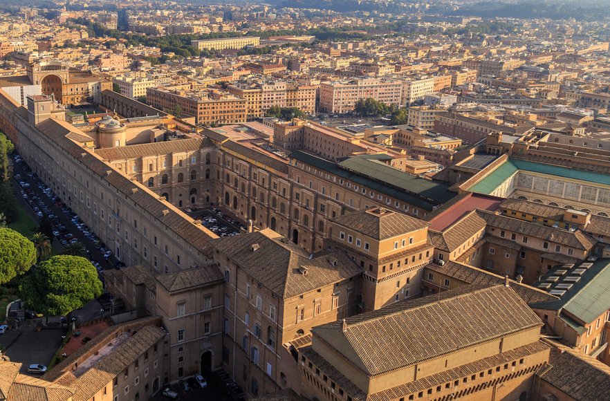 A view of the Sistine Chapel and the Vatican Museums