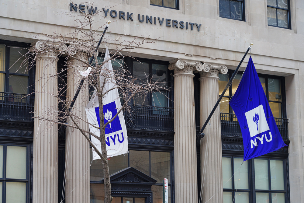 New York University campus flags