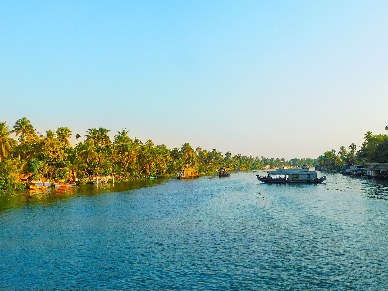 A houseboat in the backwaters of Kumarakom, Kerala