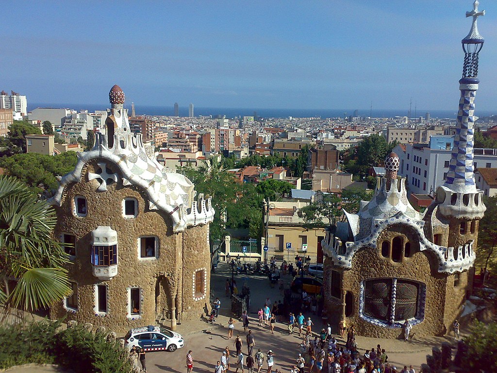 View of a square in Barcelona