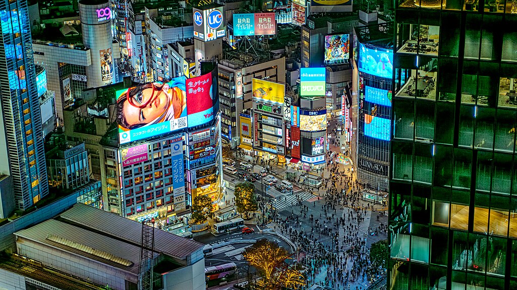 A view of Shibuya's famous crossing