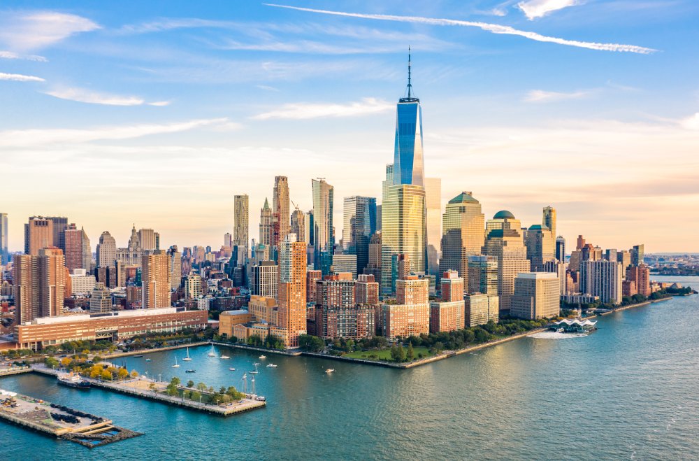 Vibrant urban scene of New York City, New York captured from a high vantage point