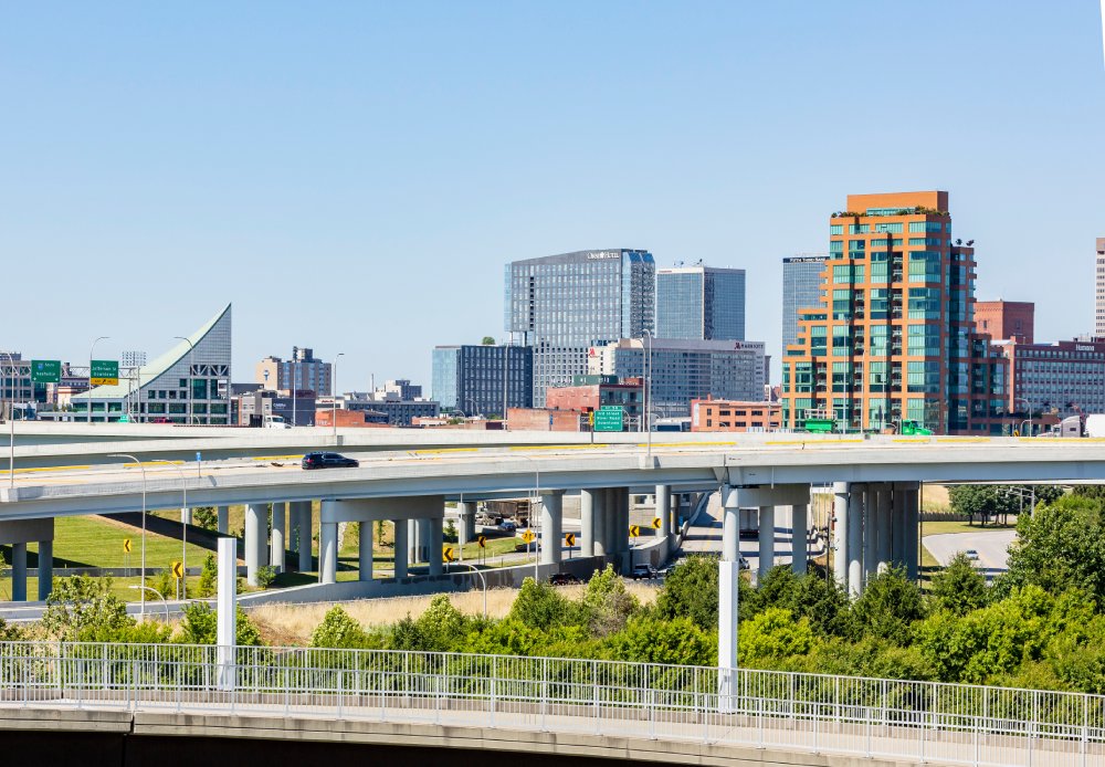 Vibrant urban scene of Louisville, Kentucky captured from a high vantage point