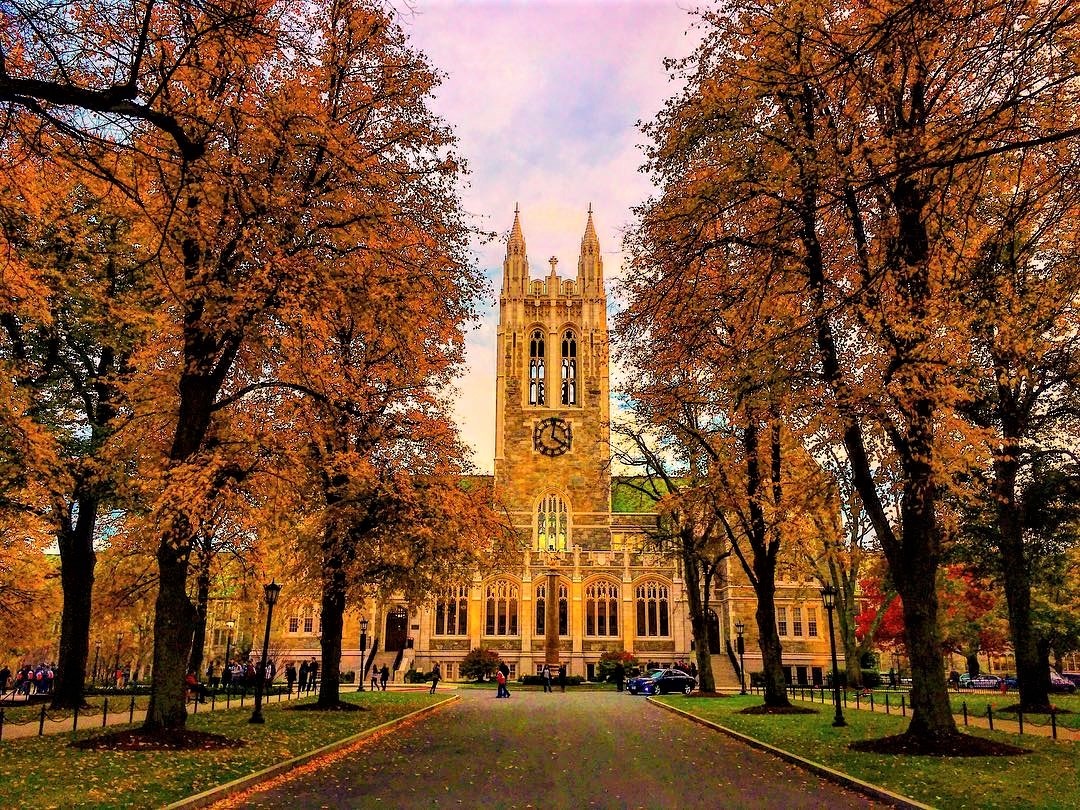 Boston College, Gasson Hall In Autumn