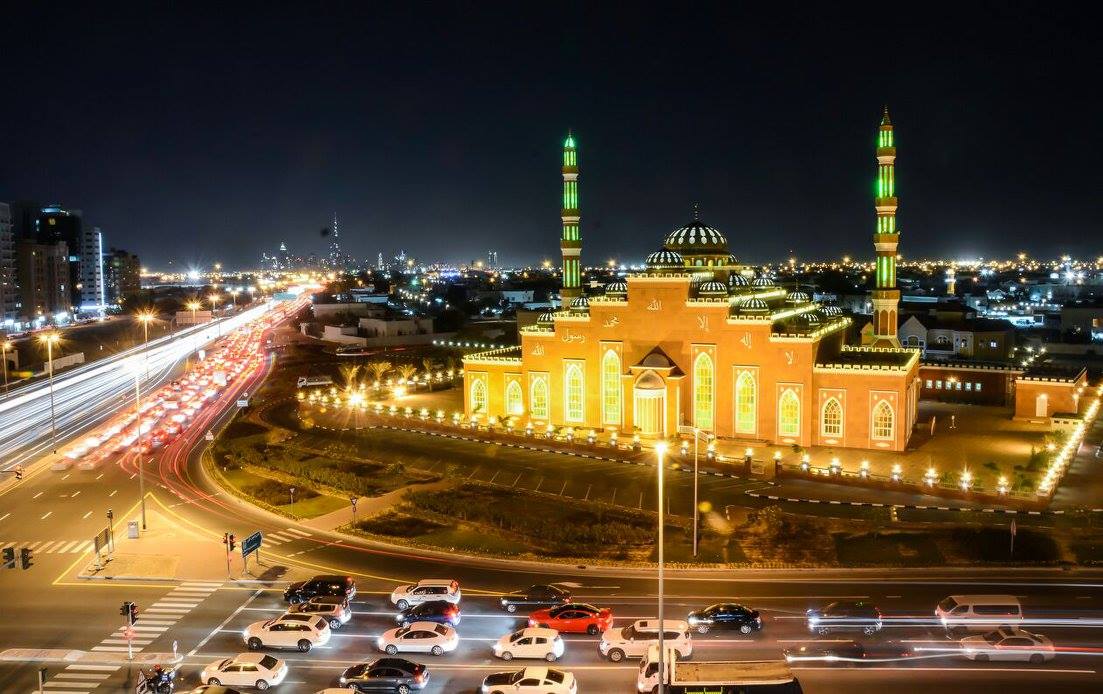 Beautiful mosque at night