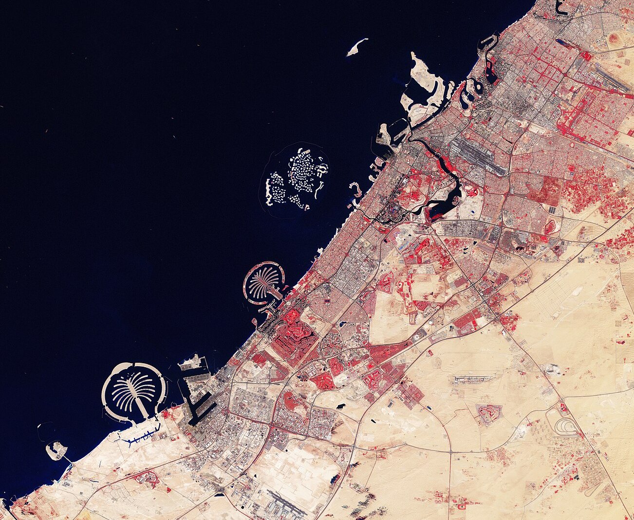 Dubai By Copernicus Sentinel-2 satellite view
