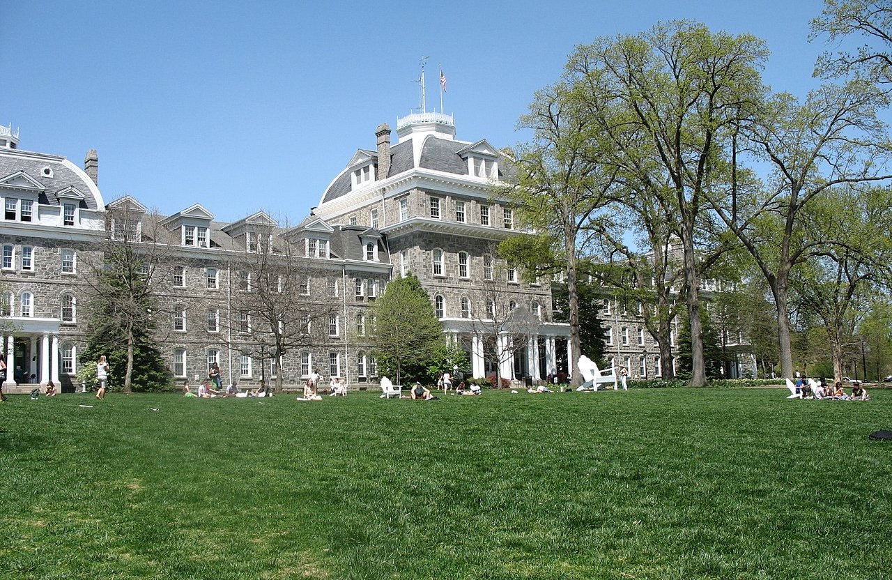 Parrish Hall at the center of the Swarthmore College campus