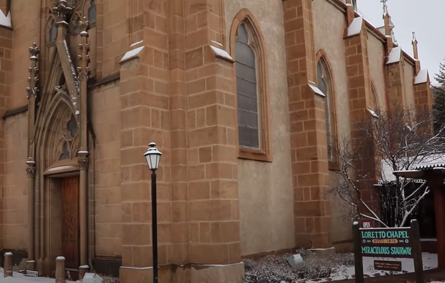 Screenshot of the video The Miraculous Staircase of Loretto Chapel
