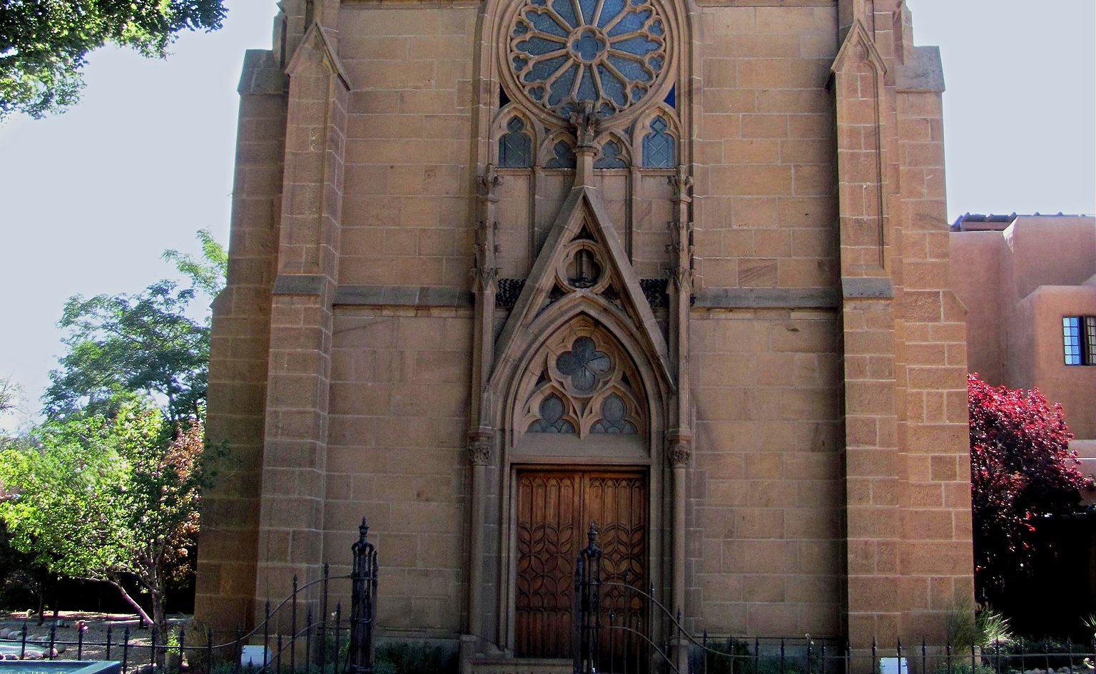 Front view of Loretto Chapel in Santa Fe