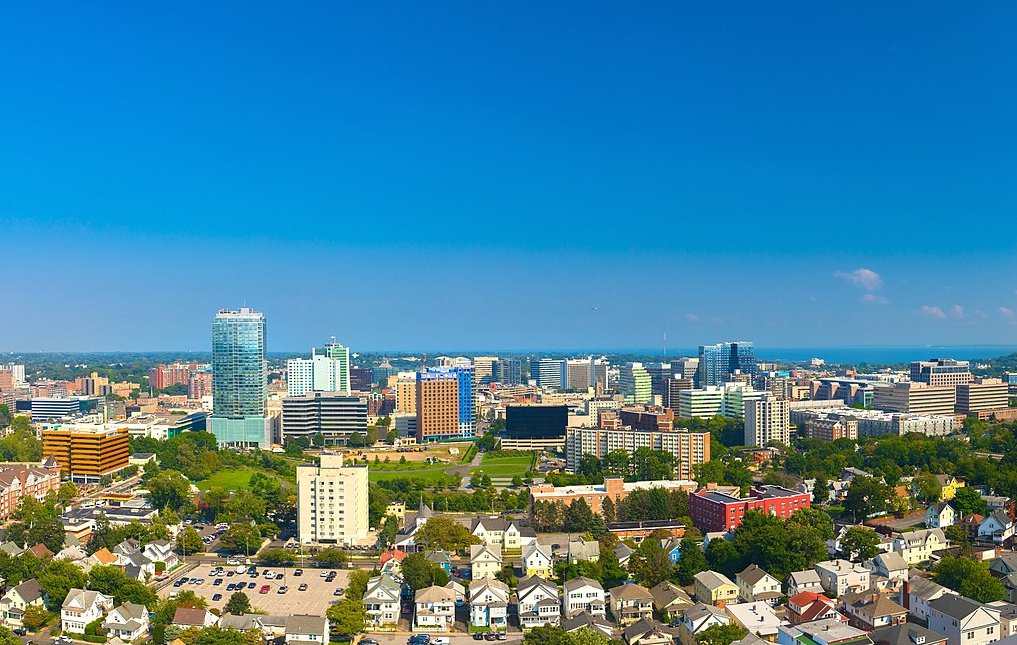 Downtown Stamford, Connecticut Skyline facing west