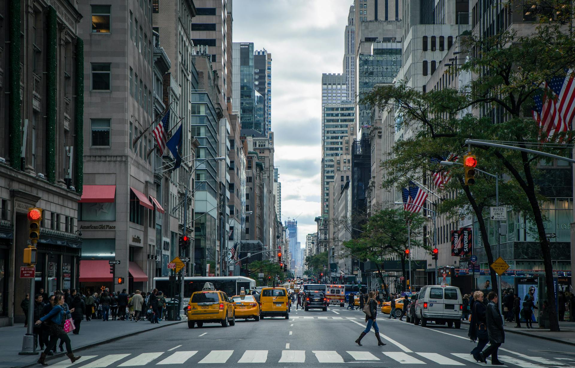 A busy street in New York, NY, United States