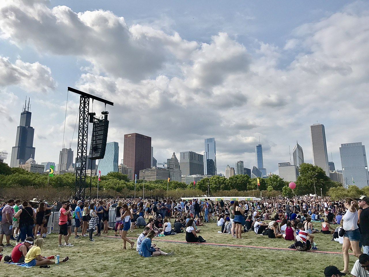 Lollapalooza with Chicago Skyline