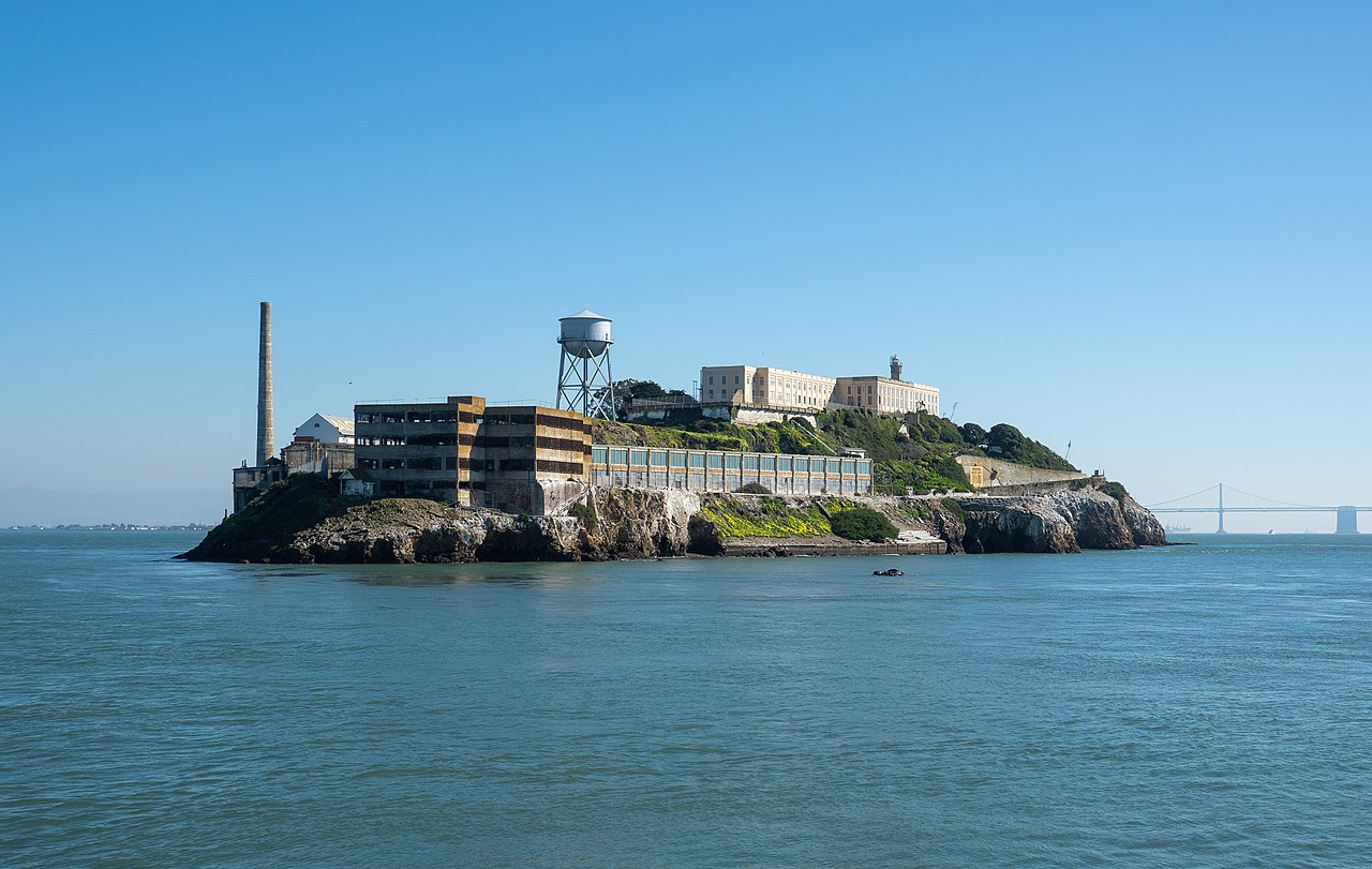 Alcatraz seen from the west from a boat