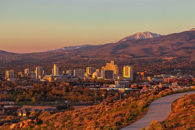 Distant view of Reno, Nevada 