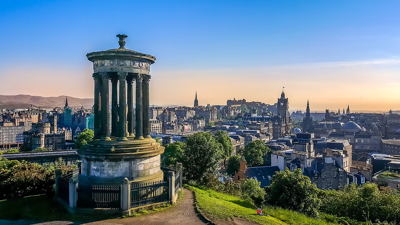 Skyline of the city of Edinburgh in Scotland