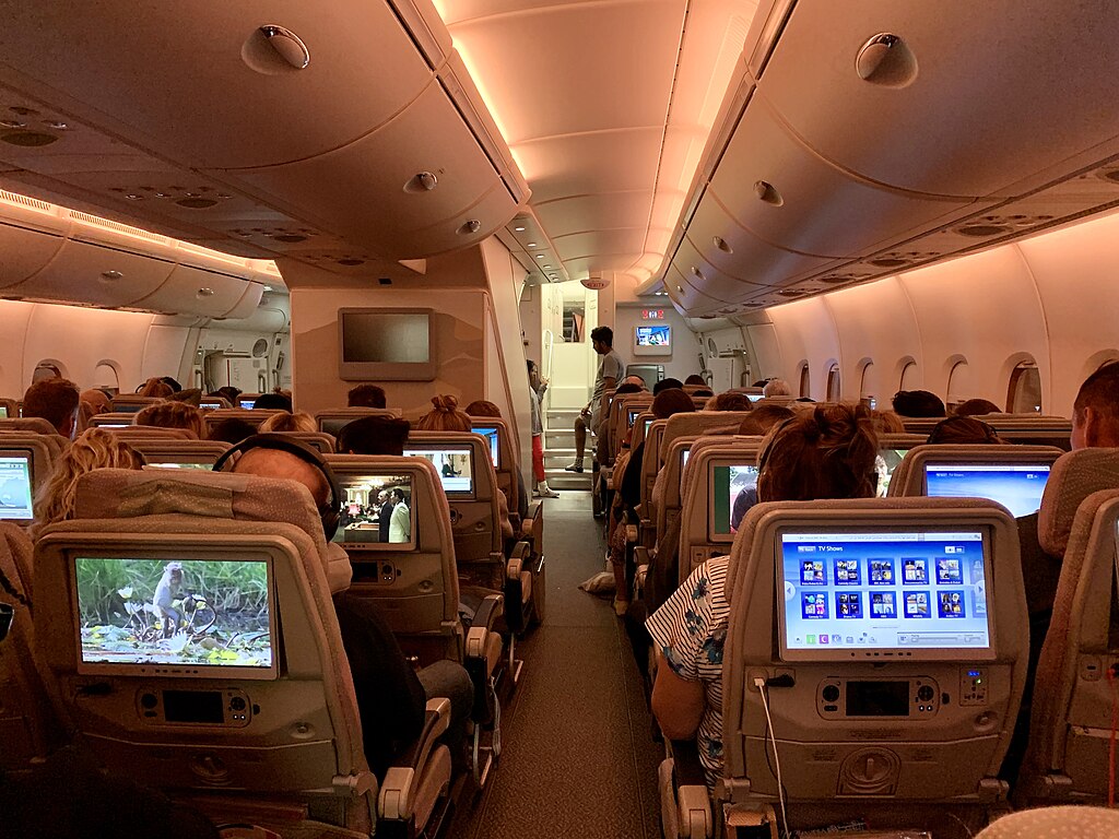 Inside the Emirates Airline cabine